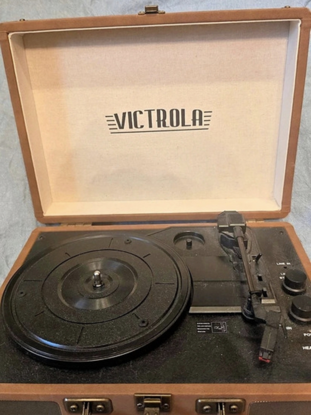 Victrola Vintage 3-Speed Bluetooth Portable Suitcase Turntable Brown & Black